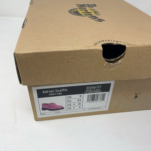 BNIB Dr. Martens Adrian Snaffle Repello Calf Python Emboss Thrift Pink M10 W11 - Picture 5 of 14